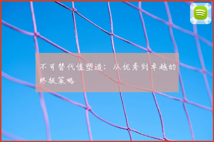 不可替代值塑造:从优秀到卓越的终极策略